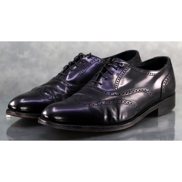 Florsheim Men's Wingtip Dress Shoes Size D Leather Black